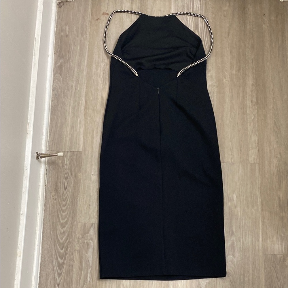 Forever 21 Black Halter Sheath Midi Dress